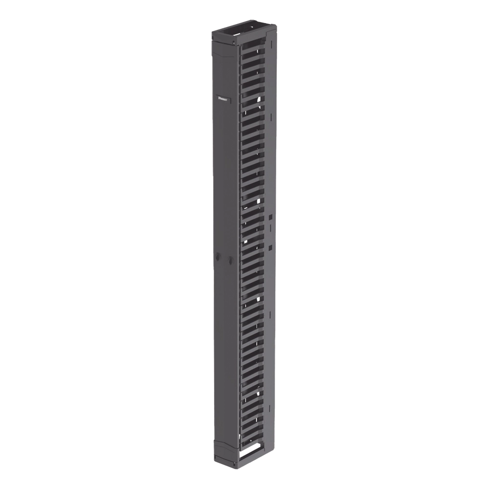 Organizador Vertical PatchRunner™, Sencillo (Solo Frontal), Para Rack Abierto de 45 Unidades, 6 in de Ancho, Color Negro