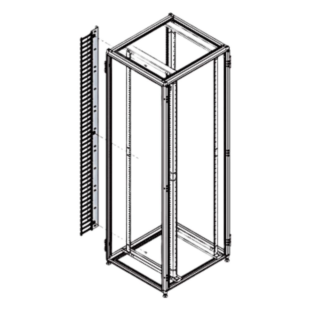 Organizador Vertical de Cables para Rack 45 UR (79 in) / Acero Negro RAL 9005 / Sección 95x208 mm (3.7x8.2 in) / Capacidad 726 Cables / Dedos cada 1.75 pulg / ProLine S1 HOFFMAN - Imagen 4