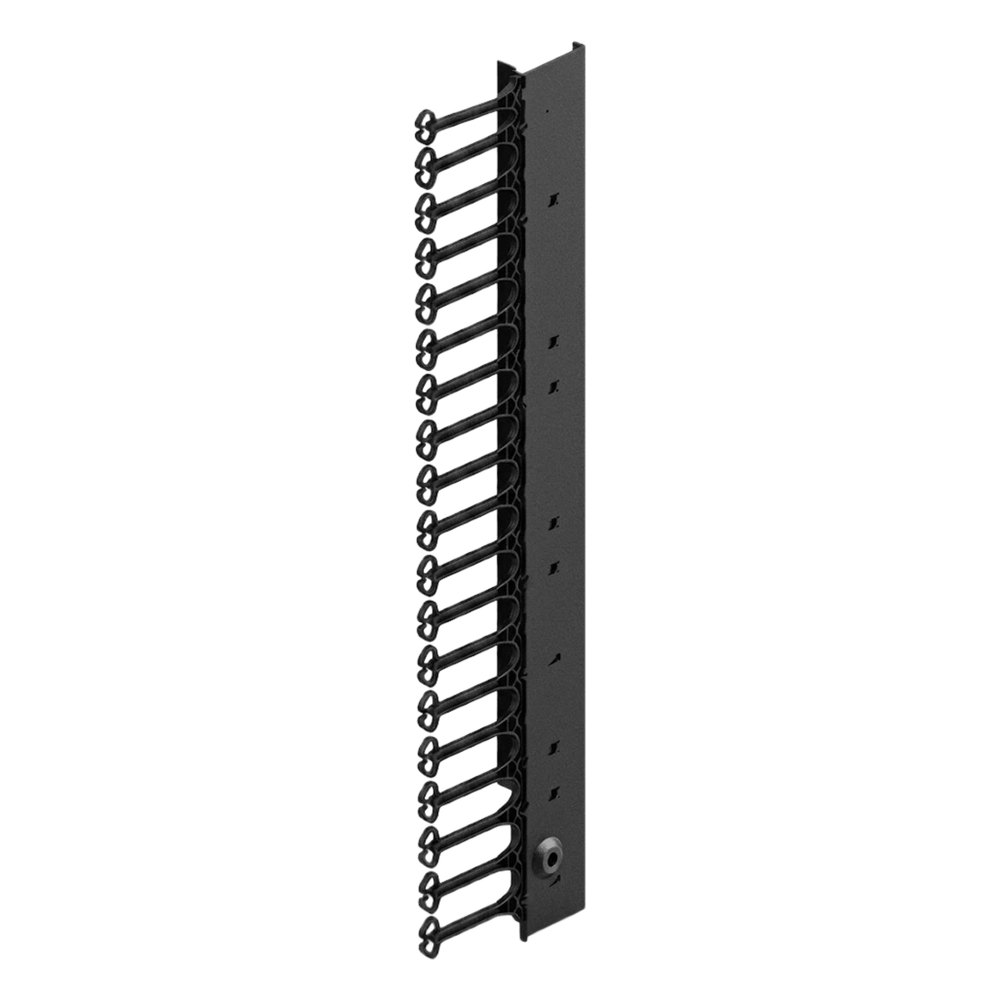 Organizador Vertical de Cables para Rack 45 UR (79 in) / Acero Negro RAL 9005 / Sección 95x208 mm (3.7x8.2 in) / Capacidad 726 Cables / Dedos cada 1.75 pulg / ProLine S1 HOFFMAN