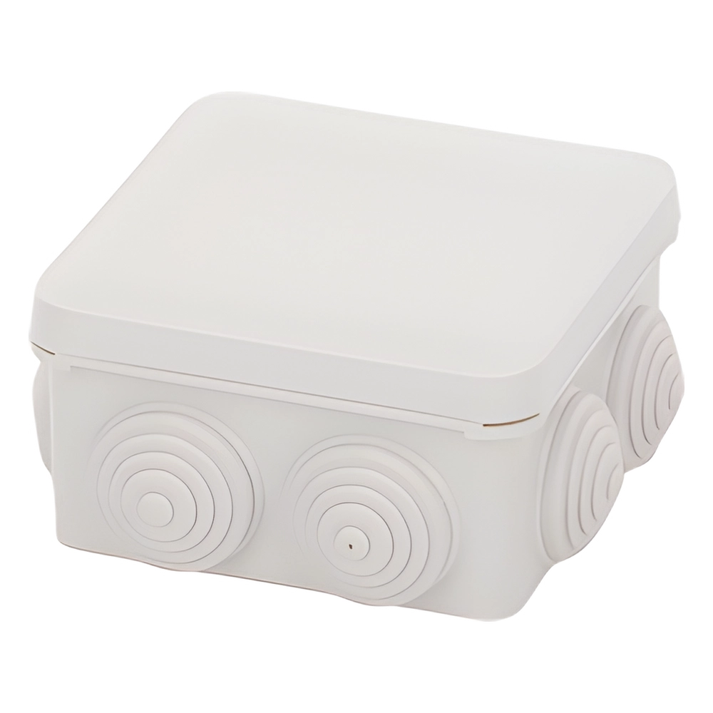 Caja Estanca, Derivación, Conexión de Plástico (89 X 89 X 50 mm) con 7 Glándulas de Goma. Para Instalaciones Comerciales, Residenciales e Industriales. Cerrado a Presión. - Imagen 4
