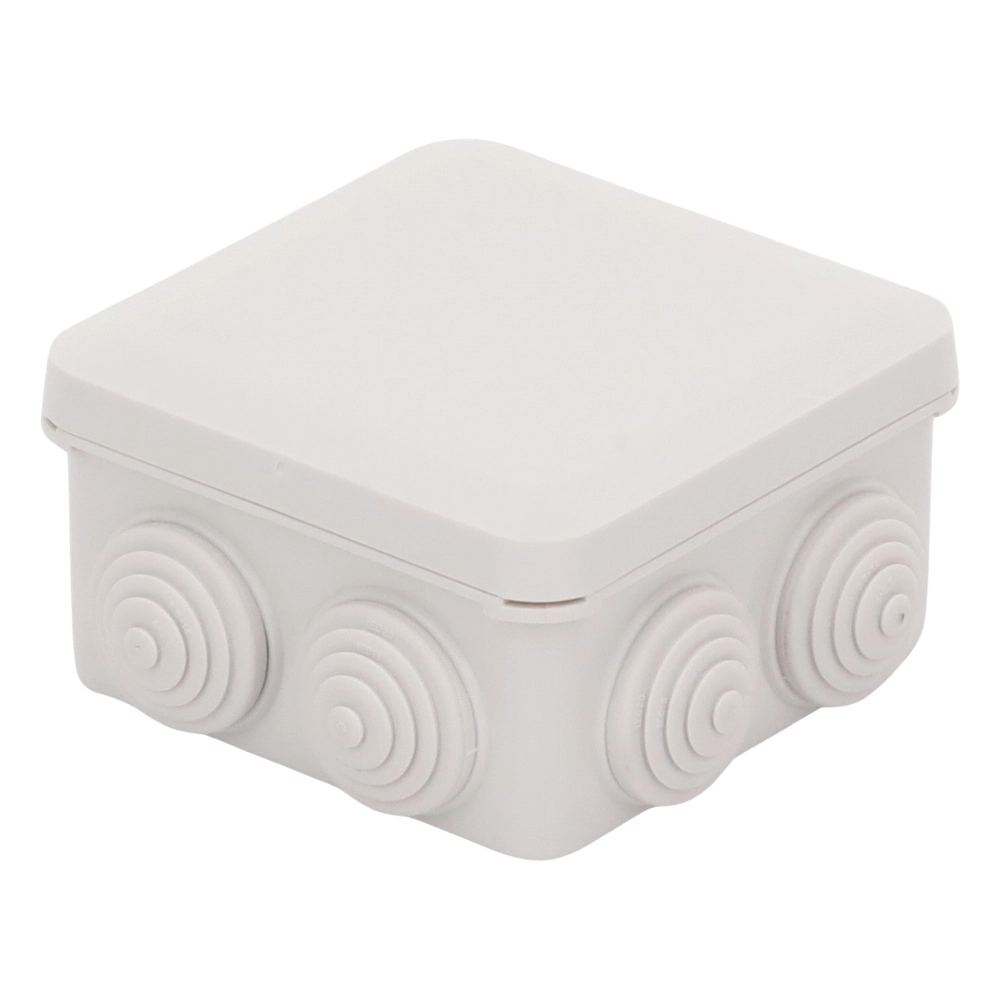 Caja Estanca, Derivación, Conexión de Plástico (89 X 89 X 50 mm) con 7 Glándulas de Goma. Para Instalaciones Comerciales, Residenciales e Industriales. Cerrado a Presión. - Imagen 5