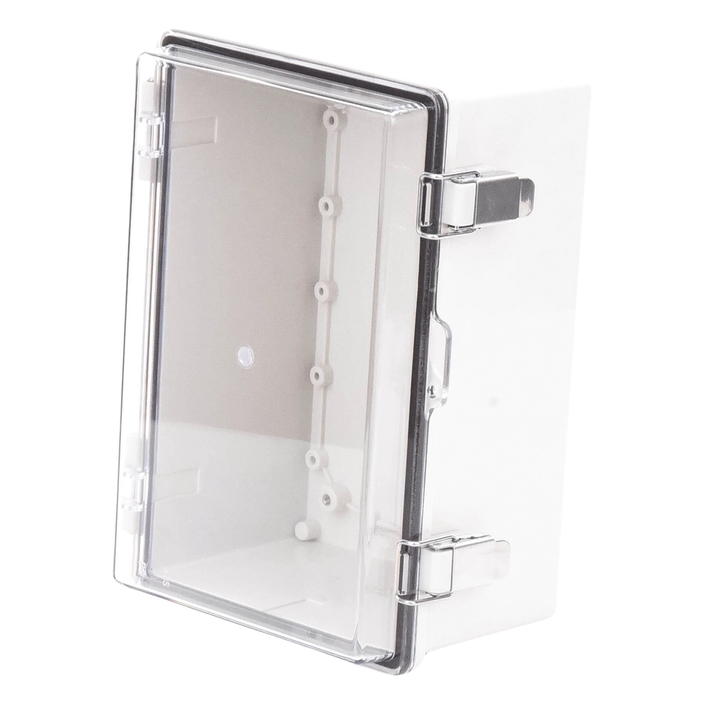 Gabinete Plástico ABS, Puerta Transparente, Uso en Intemperie IP66 (190 x 290 x 140 mm) cierre por Broche Inoxidable y Permite Cerrado con Candado y Llave (Perno 5mm) No Incluido - Imagen 2
