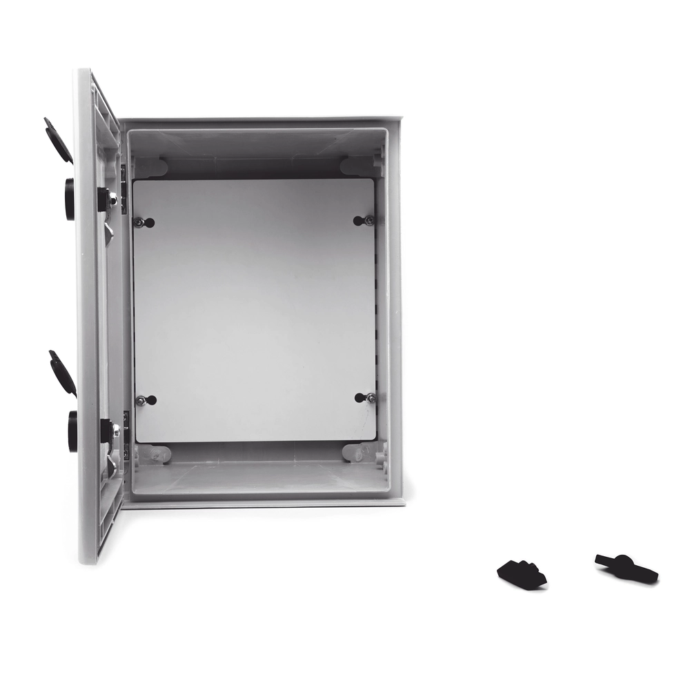 Gabinete de Poliéster IP65 Puerta Transparente, Uso en Intemperie (300 x 400 x 200 mm) con Placa Trasera Interior de Plástico (Incluye Chapa y Llave). - Imagen 4