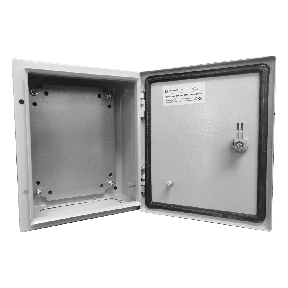 Gabinete de Acero IP66 Uso en Intemperie (400 x 400 x 200 mm) con Placa Trasera Interior de Metal y Compuerta Inferior Atornillable (Incluye Chapa y Llave T). - Imagen 4
