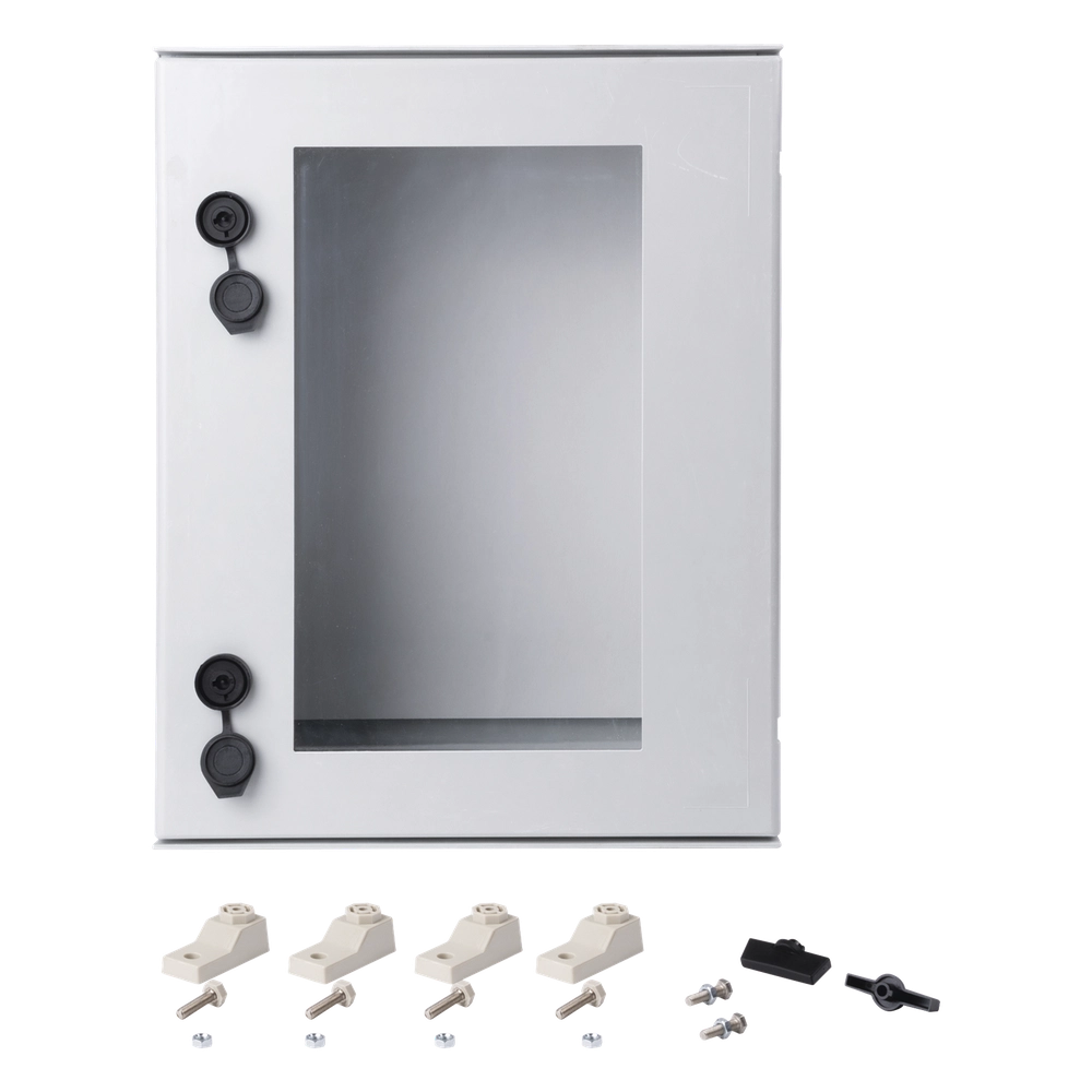 Gabinete de Poliéster IP65 Puerta Transparente, Uso en Intemperie (400 x 500 x 200 mm) con Placa Trasera Interior de Plástico (Incluye Chapa y Llave). - Imagen 6