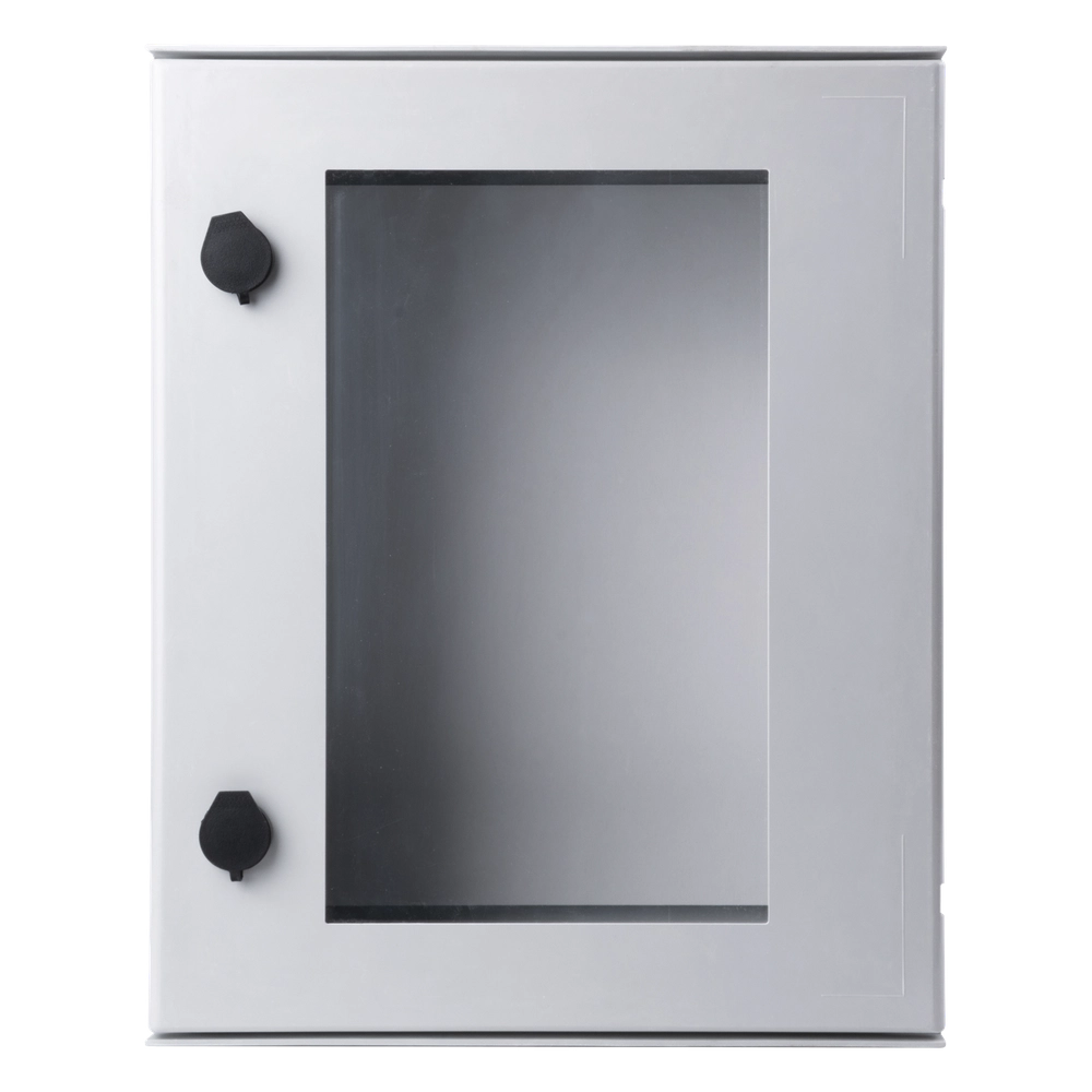 Gabinete de Poliéster IP65 Puerta Transparente, Uso en Intemperie (400 x 500 x 200 mm) con Placa Trasera Interior de Plástico (Incluye Chapa y Llave).