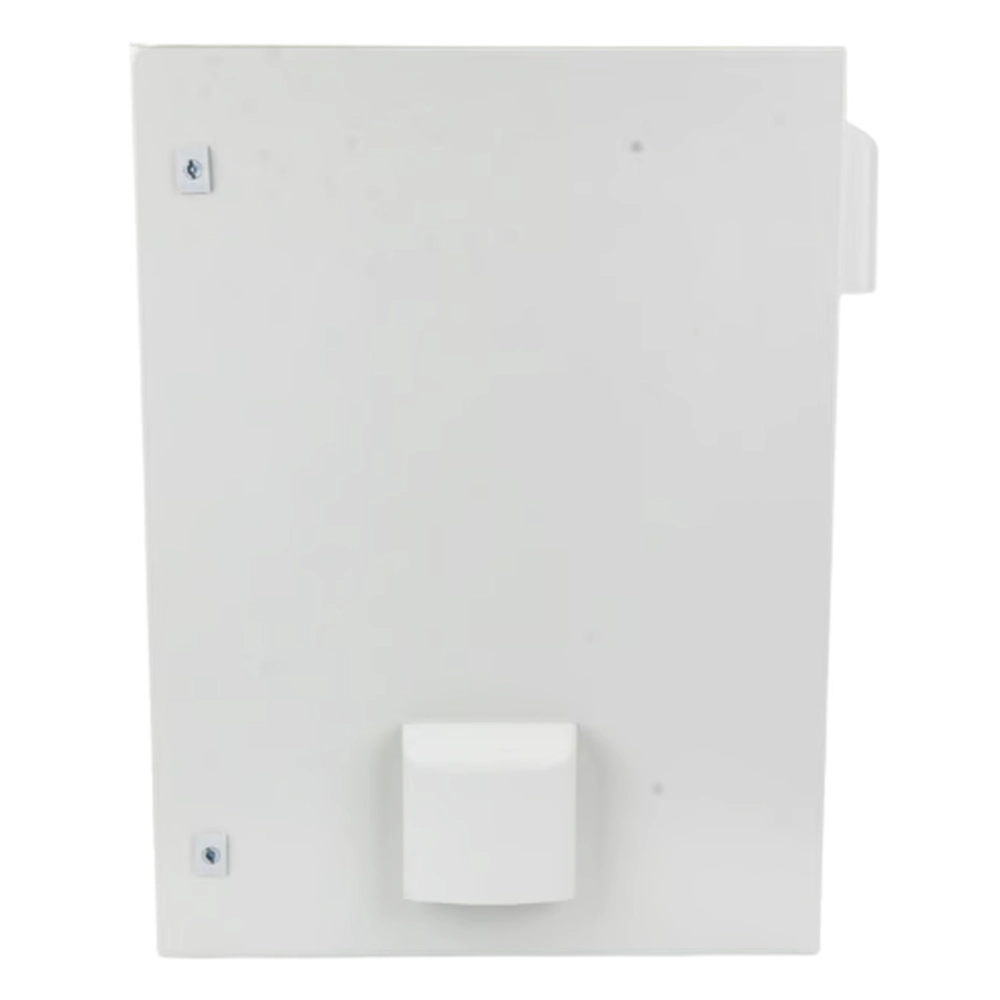 Gabinete Ventilado de Acero IP55 Uso en Exterior (400 x 600 x 250 mm) con Placa Trasera Interior Metálica y Compuerta Inferior Atornillable. Incluye Ventilador, Ventilas, filtros, Chapas y Llave T.