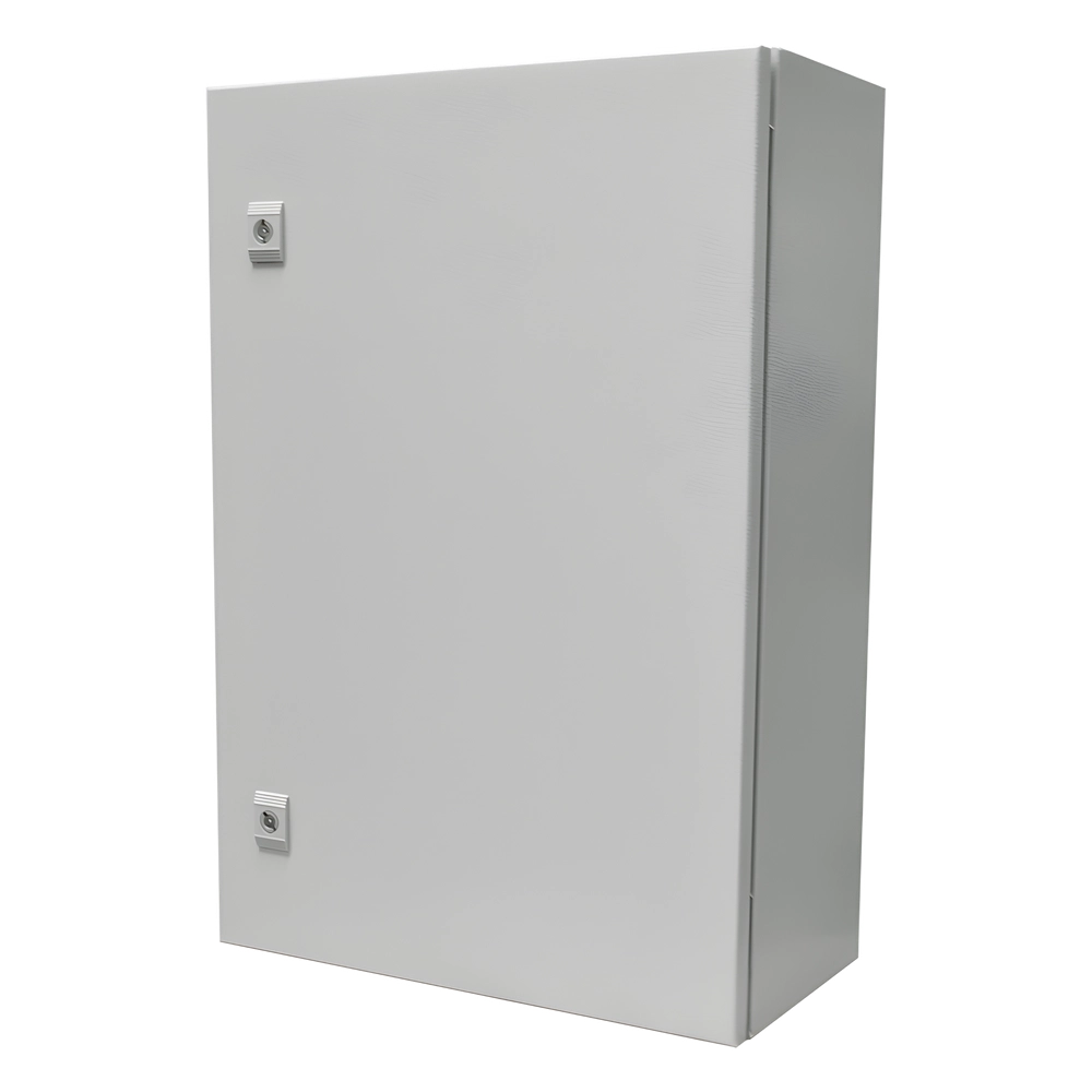 Gabinete de Acero IP66 Uso en Intemperie (500 x 700 x 250 mm) con Placa Trasera Interior Metálica y Compuerta Inferior Atornillable (Incluye Chapa y Llave T).
