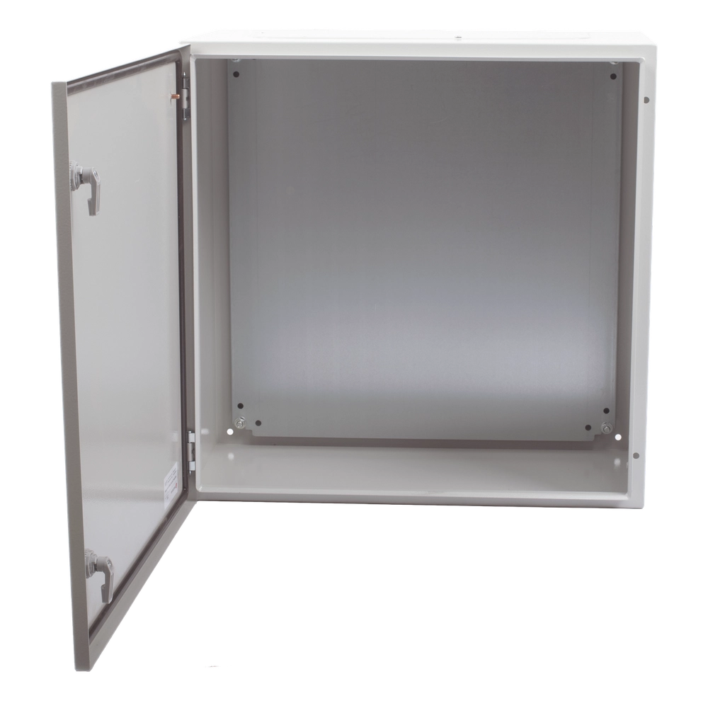 Gabinete de Acero IP66 Uso en Intemperie (600 x 600 x 300 mm) con Placa Trasera Interior Metálica y Compuerta Inferior Atornillable (Incluye Chapa y Llave T). - Imagen 4
