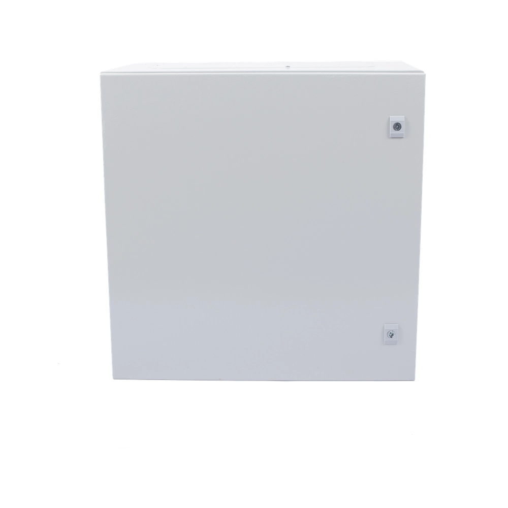 Gabinete de Acero IP66 Uso en Intemperie (600 x 600 x 300 mm) con Placa Trasera Interior Metálica y Compuerta Inferior Atornillable (Incluye Chapa y Llave T).