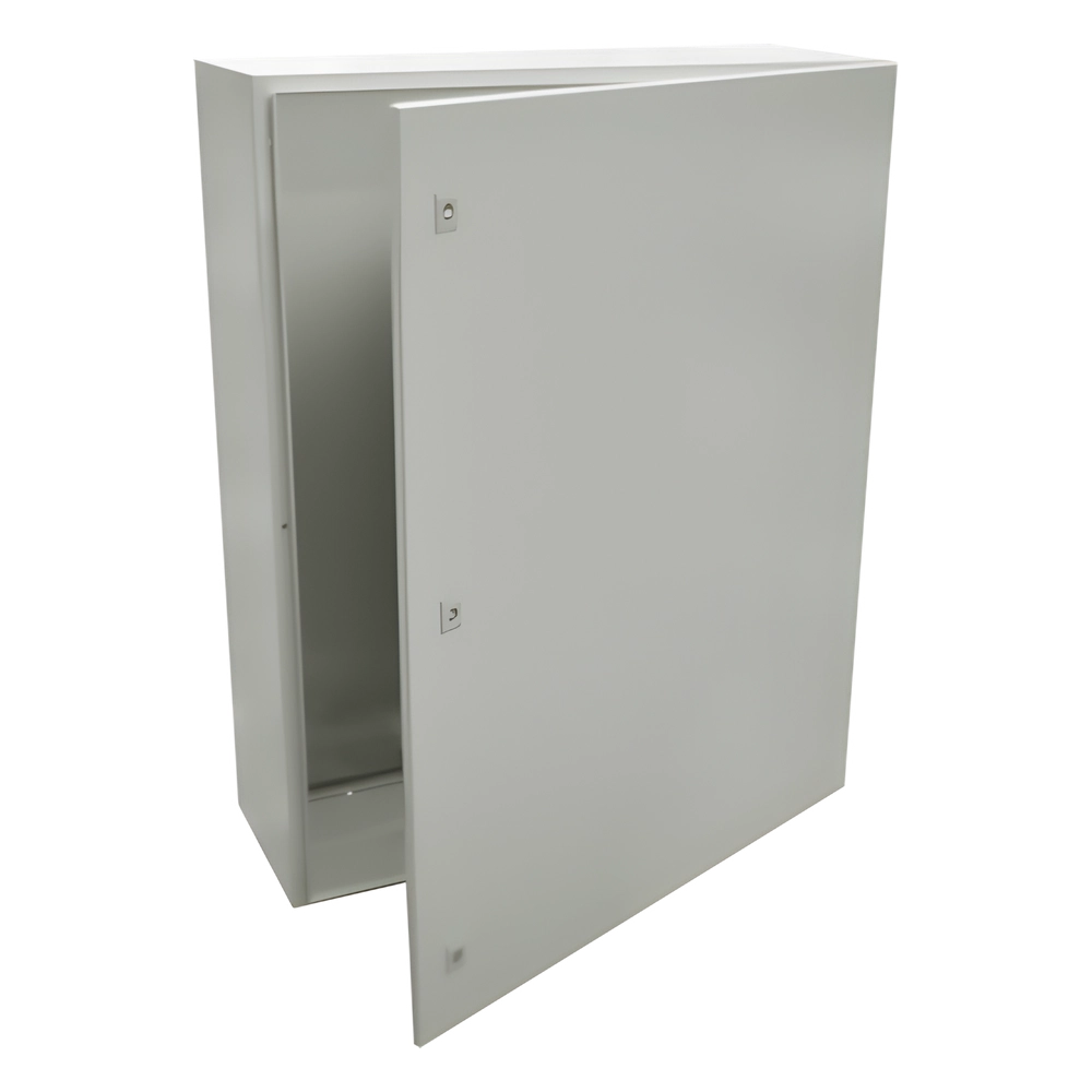 Gabinete de Acero IP66 Uso en Intemperie (800 x 1200 x 400 mm) con Placa Trasera Interior Metálica y Compuerta Inferior Atornillable (Incluye Chapa y Llave).