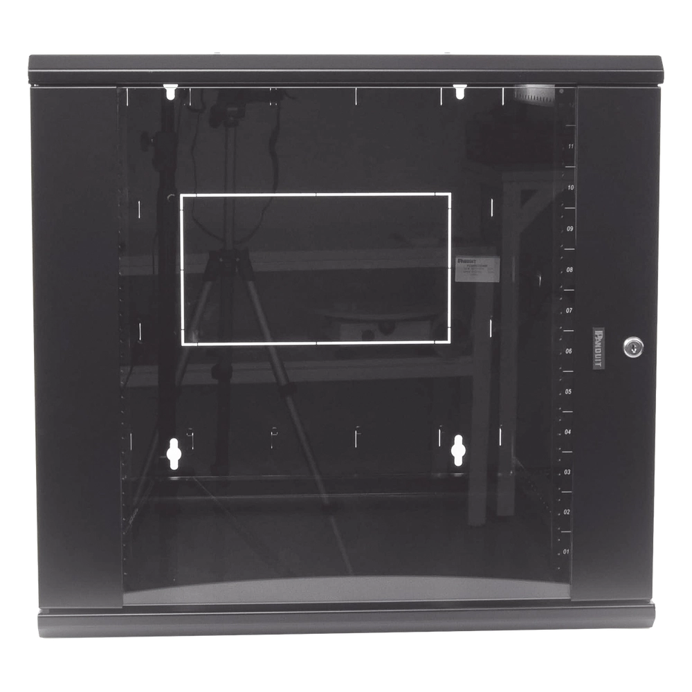 Gabinete PanZone de Montaje en Pared, de 19in, Puerta con Ventana de Seguridad, 12 UR, 762mm de Profundidad, Color Negro - Imagen 2