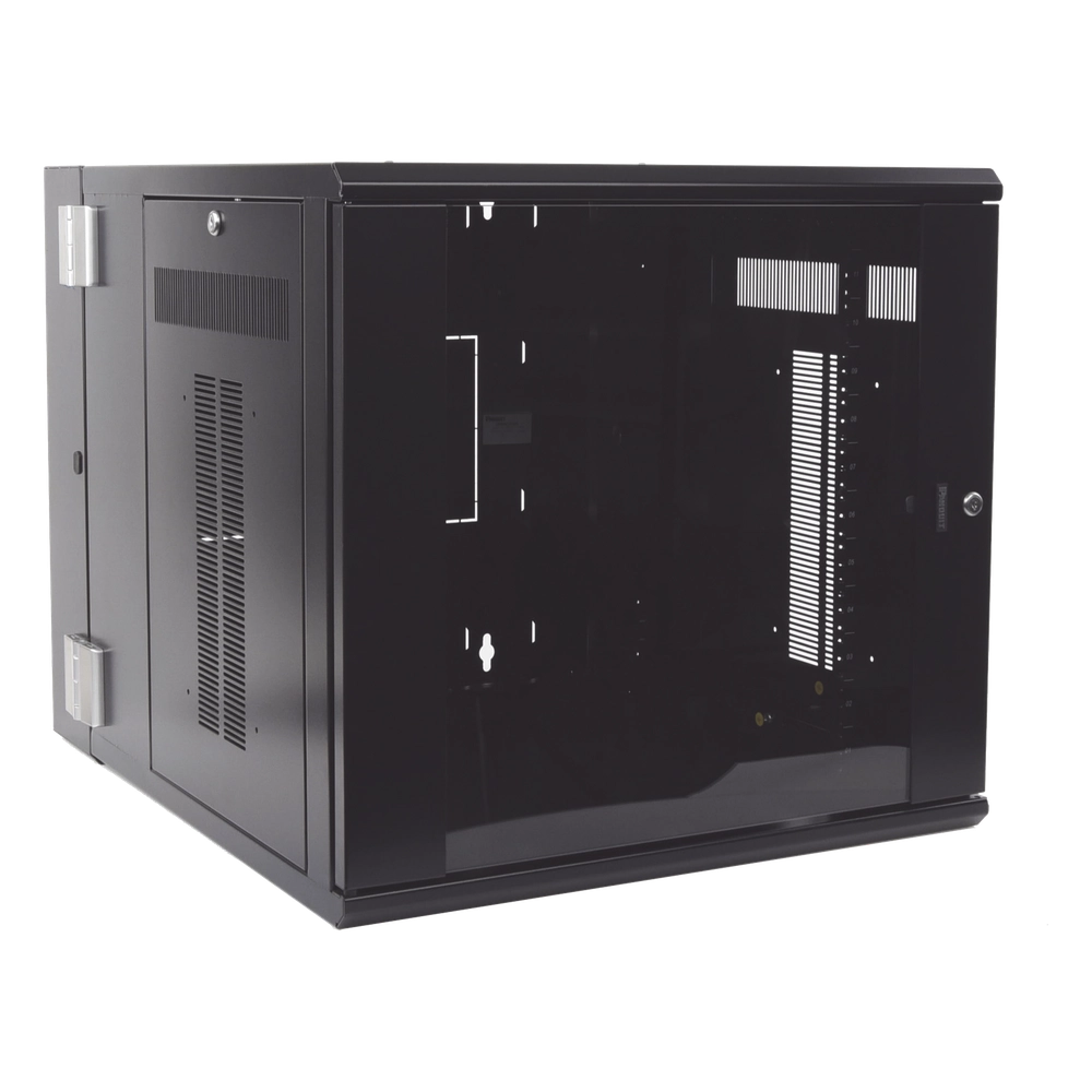 Gabinete PanZone de Montaje en Pared, de 19in, Puerta con Ventana de Seguridad, 12 UR, 762mm de Profundidad, Color Negro - Imagen 3