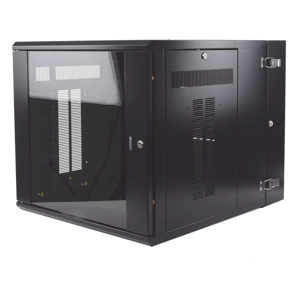 Gabinete PanZone de Montaje en Pared, de 19in, Puerta con Ventana de Seguridad, 12 UR, 762mm de Profundidad, Color Negro - Imagen 4