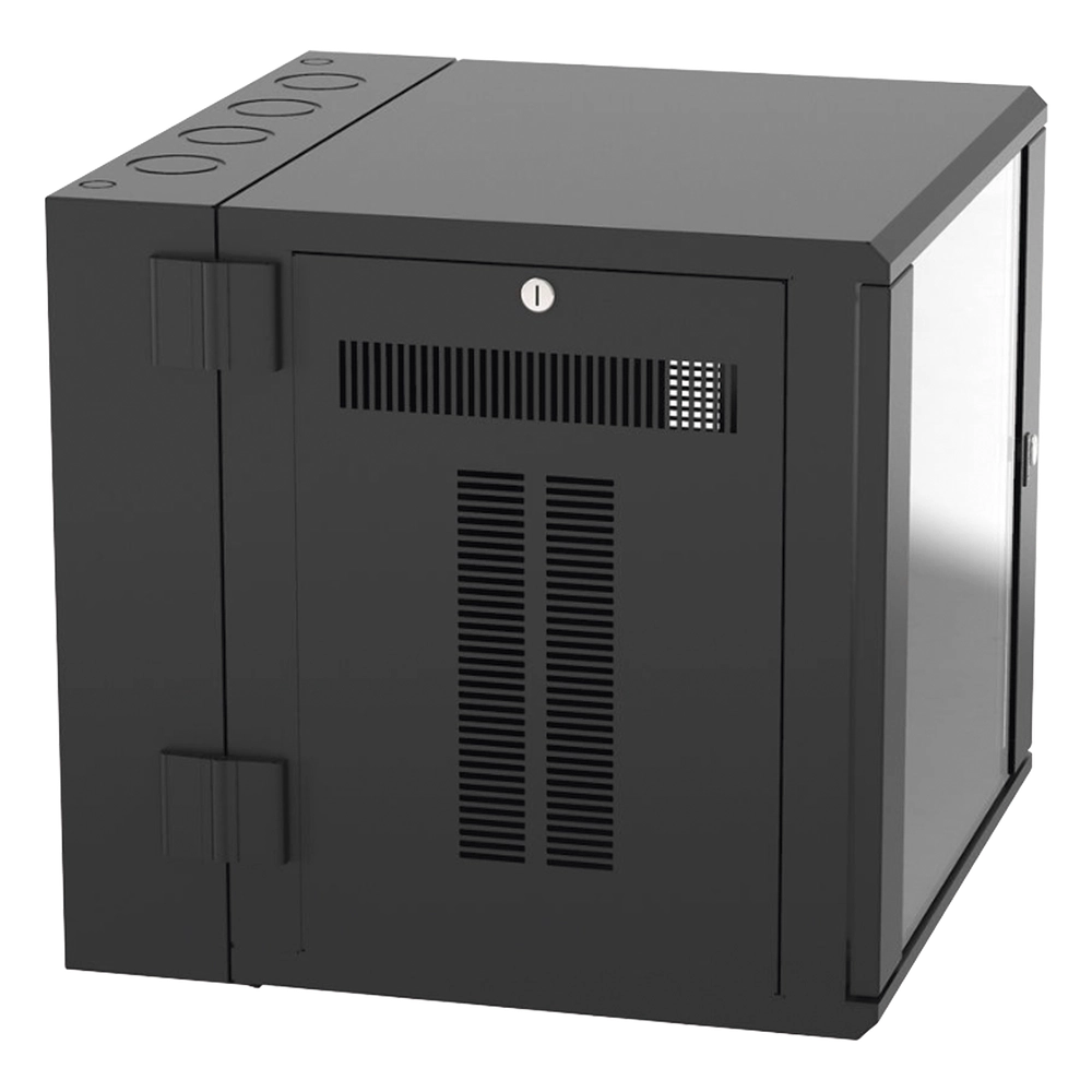 Gabinete PanZone de Montaje en Pared, de 19in, Puerta con Ventana de Seguridad, 12 UR, 635mm de Profundidad, Color Negro - Imagen 2