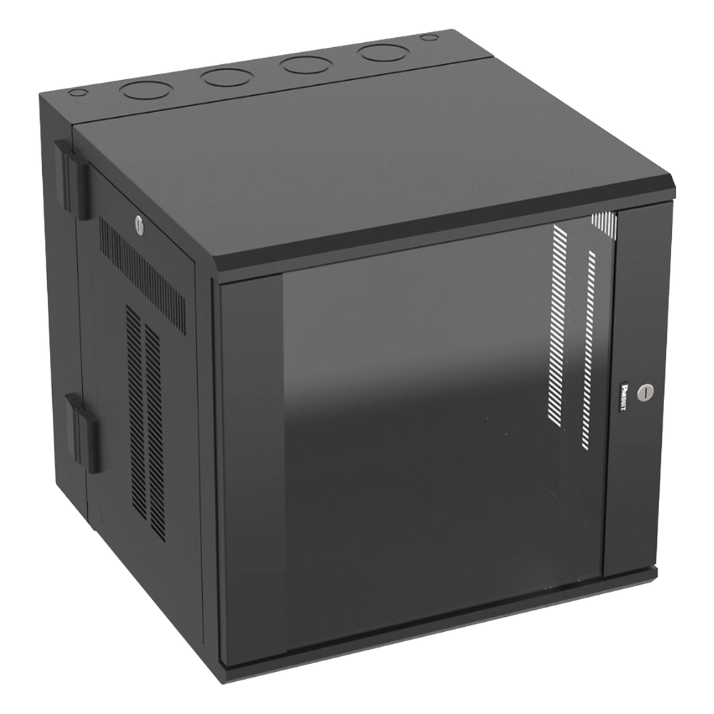 Gabinete PanZone de Montaje en Pared, de 19in, Puerta con Ventana de Seguridad, 12 UR, 635mm de Profundidad, Color Negro - Imagen 4