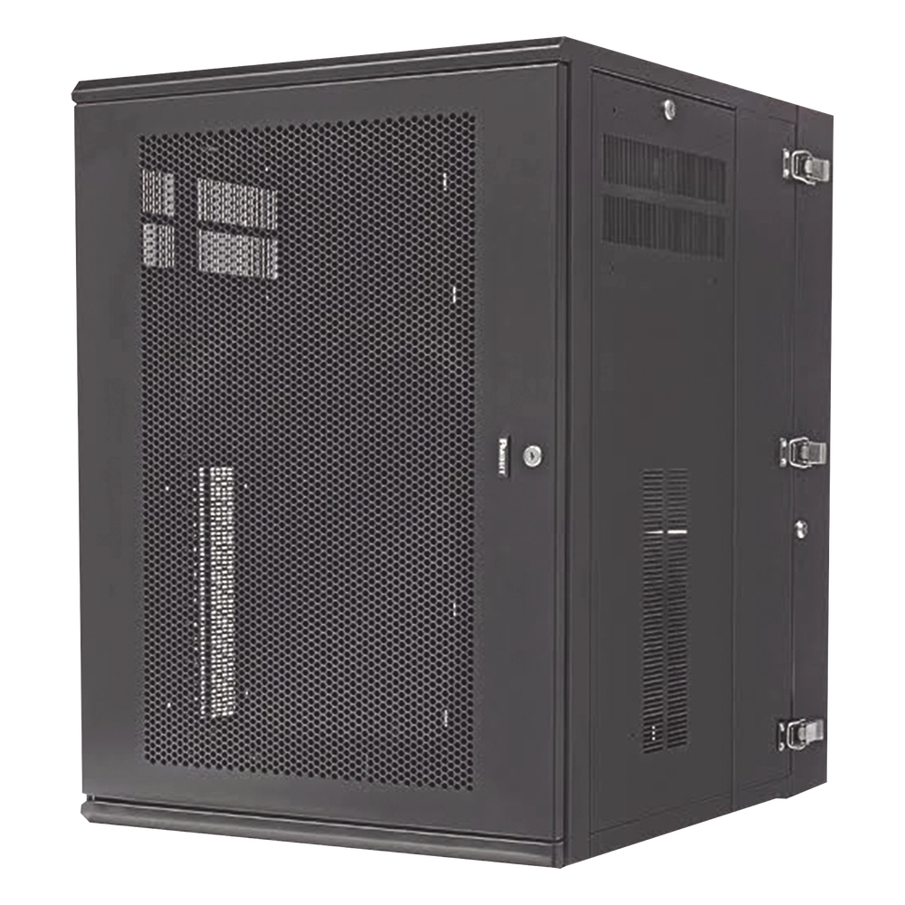 Gabinete PanZone de Montaje en Pared, de 19in, Puerta Ventilada, 18 UR, 762mm de Profundidad, Color Negro
