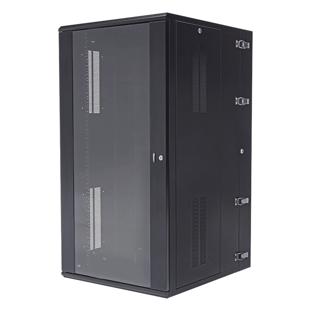 Gabinete PanZone de Montaje en Pared, de 19in, Puerta con Ventana de Seguridad, 26 UR, 762mm de Profundidad, Color Negro