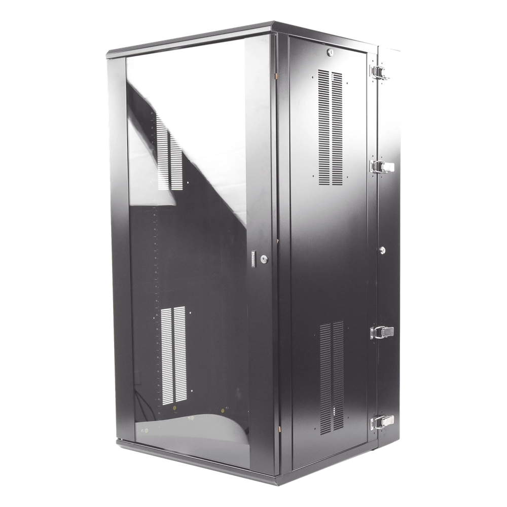 Gabinete PanZone de Montaje en Pared, de 19in, Puerta con Ventana de Seguridad, 26 UR, 635mm de Profundidad, Color Negro - Imagen 2