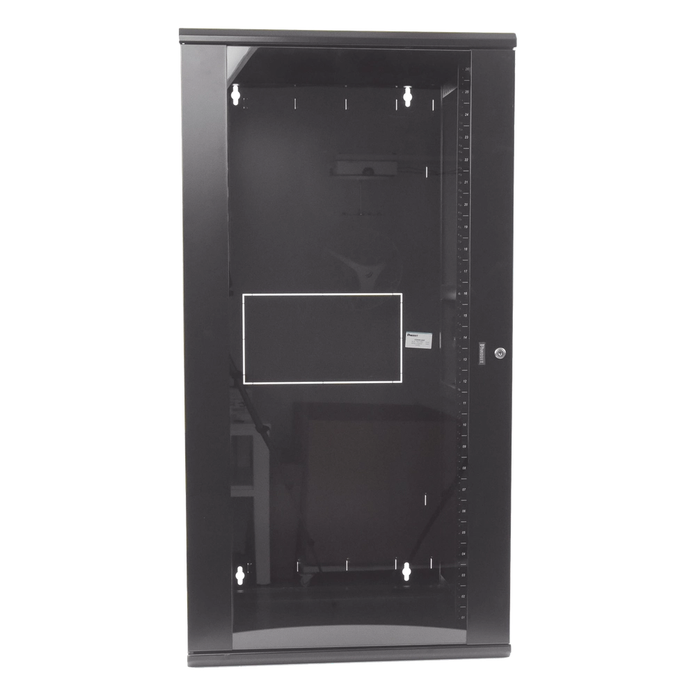 Gabinete PanZone de Montaje en Pared, de 19in, Puerta con Ventana de Seguridad, 26 UR, 635mm de Profundidad, Color Negro - Imagen 5