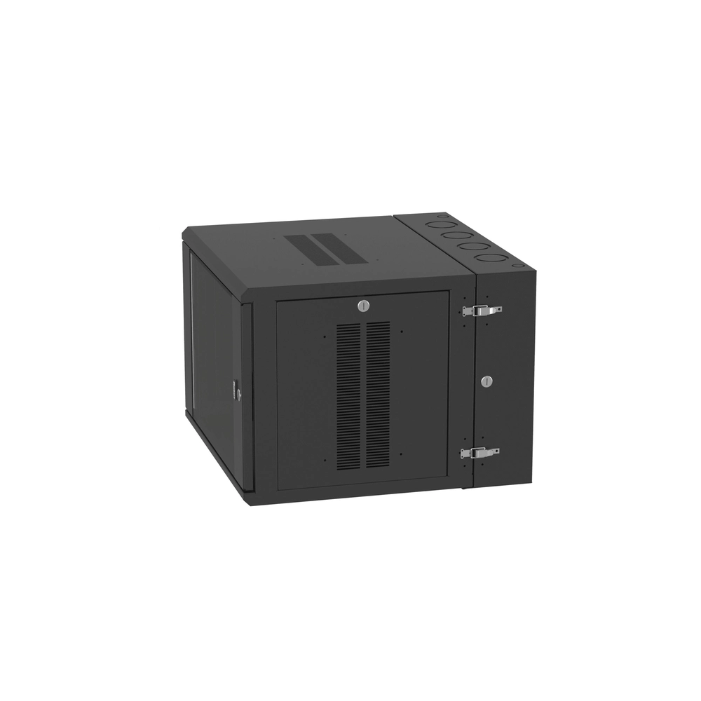 Gabinete PanZone de Montaje en Pared, de 19in, Puerta con Ventana de Seguridad, 9 UR, 635mm de Profundidad, Color Negro - Imagen 3