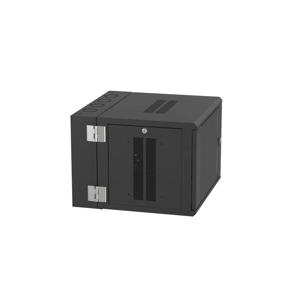 Gabinete PanZone de Montaje en Pared, de 19in, Puerta con Ventana de Seguridad, 9 UR, 635mm de Profundidad, Color Negro - Imagen 4