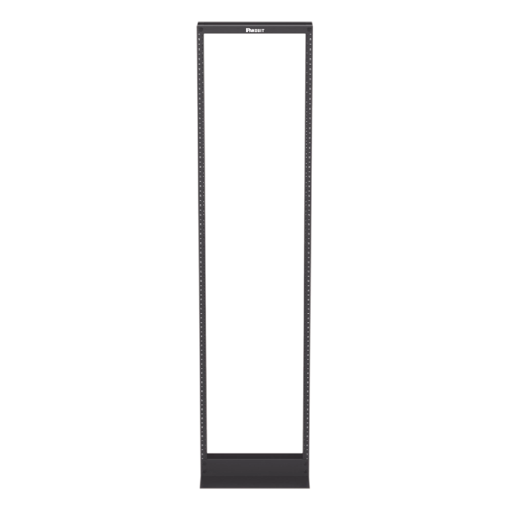 Rack de Dos Postes Estándar de 19 in, Rieles Numerados y Roscados #12-24, Fabricado en Aluminio, 45 Unidades de Rack, Color Negro - Imagen 2