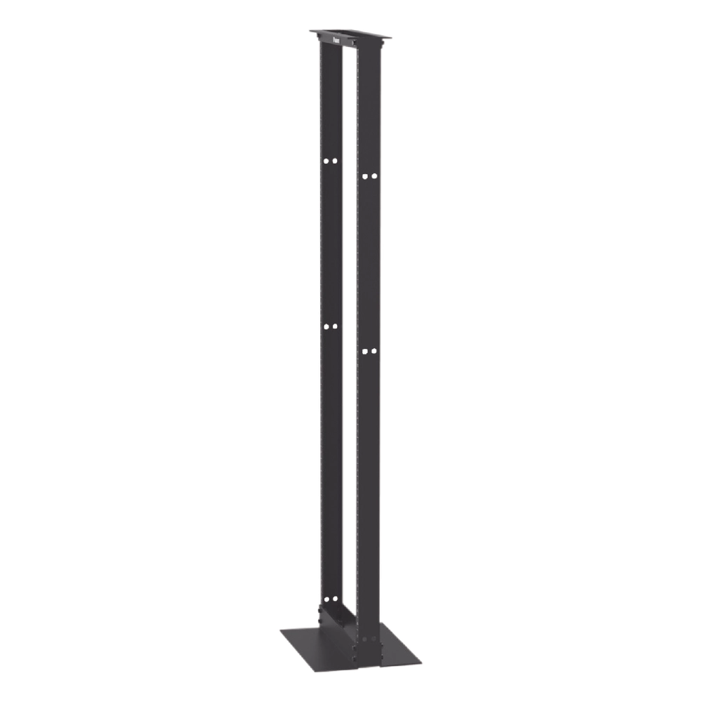 Rack de Dos Postes Estándar de 19 in, Rieles Numerados y Roscados #12-24, Fabricado en Aluminio, 45 Unidades de Rack, Color Negro - Imagen 3