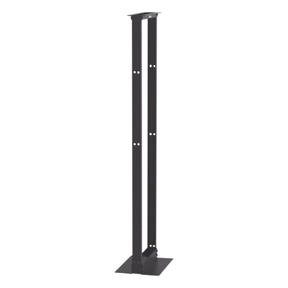 Rack de Dos Postes Estándar de 19 in, Rieles Numerados y Roscados #12-24, Fabricado en Aluminio, 45 Unidades de Rack, Color Negro - Imagen 4