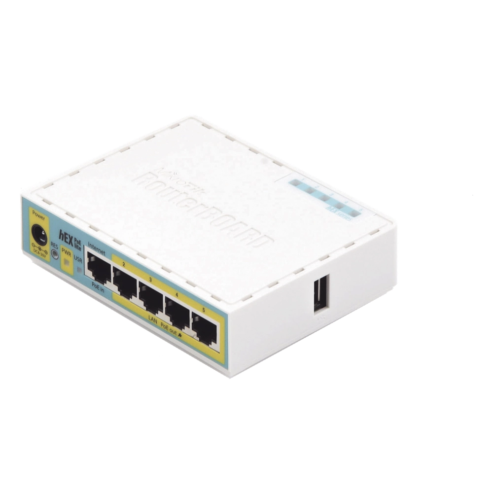 (hEX PoE LITE) RouterBoard, 5 Puertos Fast Ethernet, 4 con PoE Pasivo, 1 Puerto USB - Imagen 3