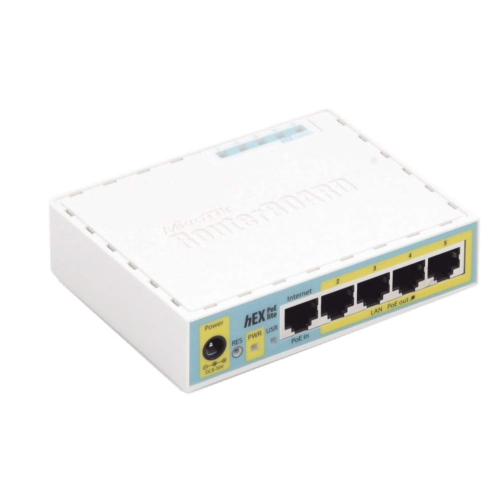 (hEX PoE LITE) RouterBoard, 5 Puertos Fast Ethernet, 4 con PoE Pasivo, 1 Puerto USB - Imagen 6