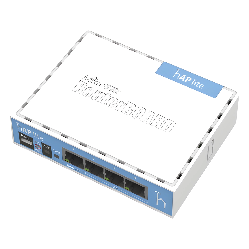 (hAP Lite) 4 Puertos Fast Ethernet y Wi-Fi 2.4 GHz 802.11 b/g/n