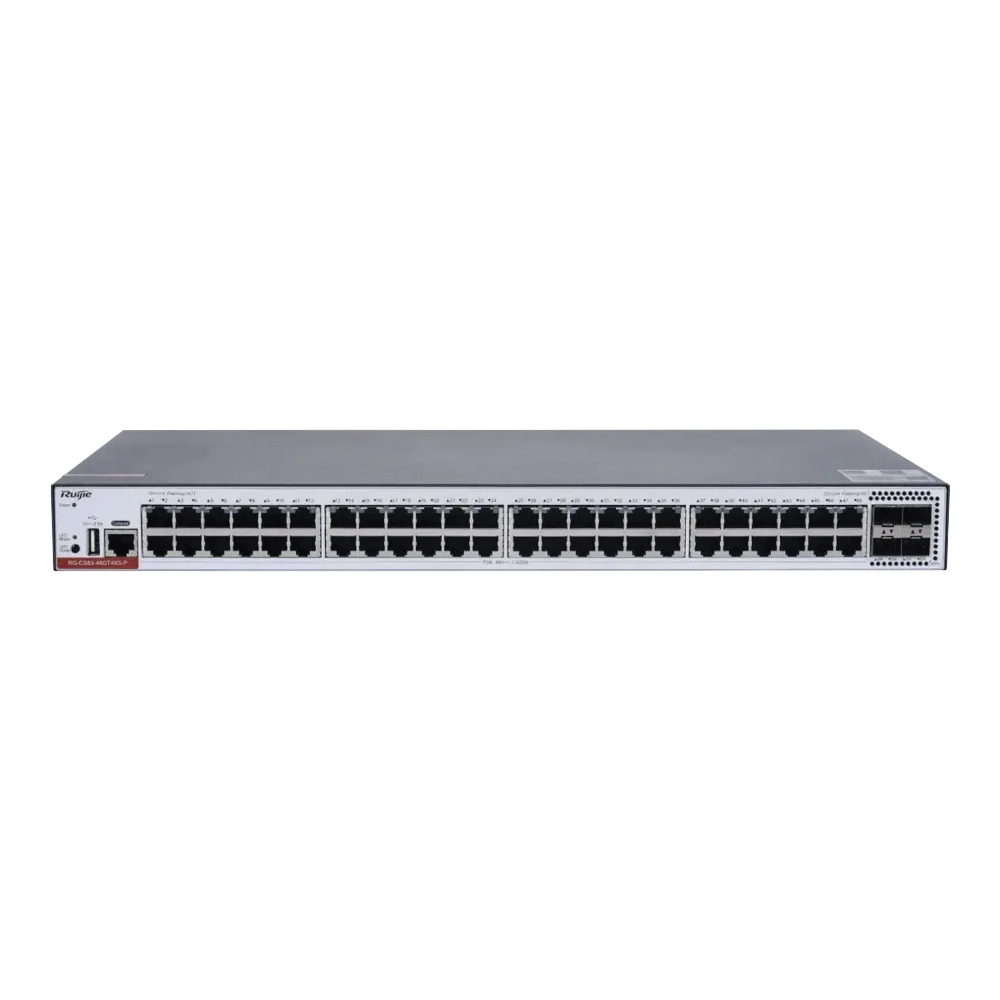 RG-CS83-48GT4XS-PD Switch Administrable Capa 3 PoE con 48 puertos Gigabit 802.3af/at + 4 SFP+ para fibra 10Gb, hasta 1,480 watts, gestión gratuita desde la nube. - Imagen 3