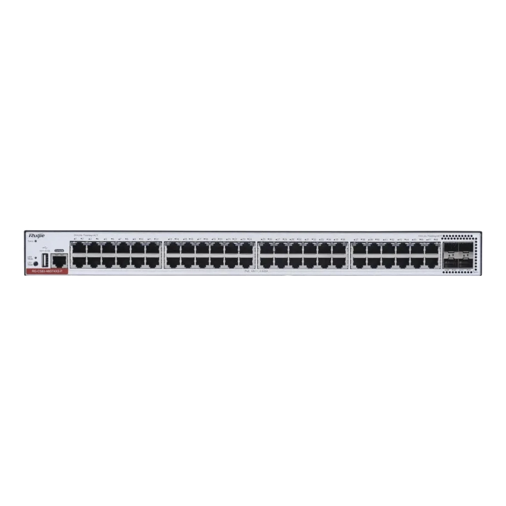 RG-CS83-48GT4XS-PD Switch Administrable Capa 3 PoE con 48 puertos Gigabit 802.3af/at + 4 SFP+ para fibra 10Gb, hasta 1,480 watts, gestión gratuita desde la nube. - Imagen 4