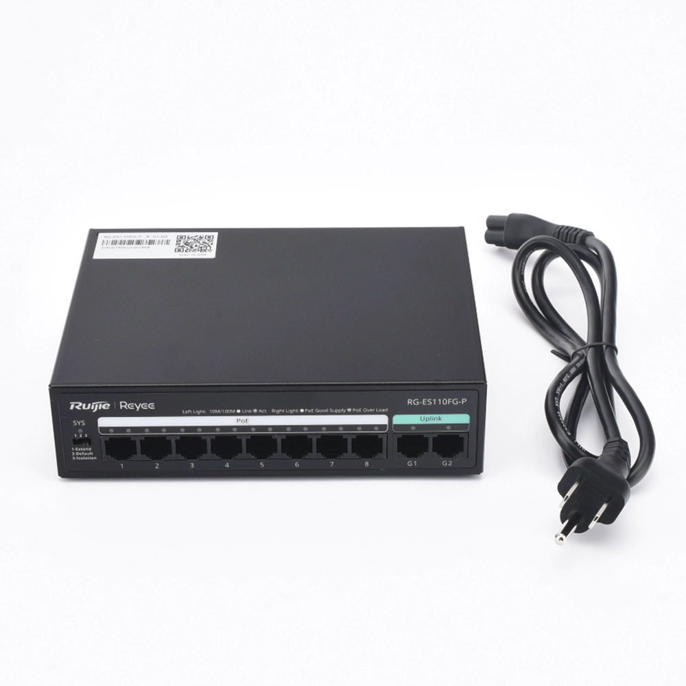 Switch PoE+ no Administrable, hasta 110 Watts, 8 puertos PoE+ 10/100 y 2 Uplinks Gigabit 1G - Imagen 3