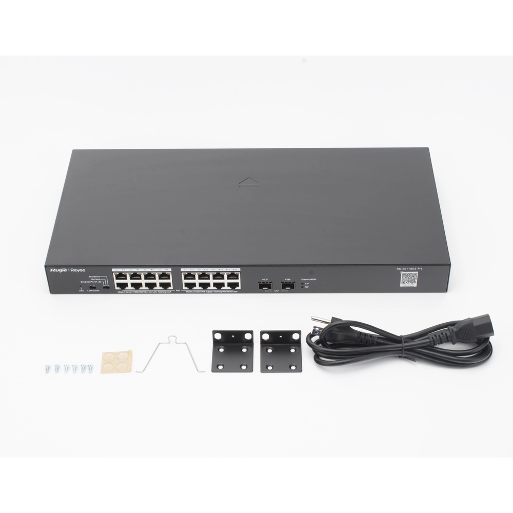 Switch PoE+ No Administrable, Hasta 247 Watts, con 16 Puertos Gigabit PoE+ y 2 Uplinks SFP 1G, Visible en la Topología - Imagen 2