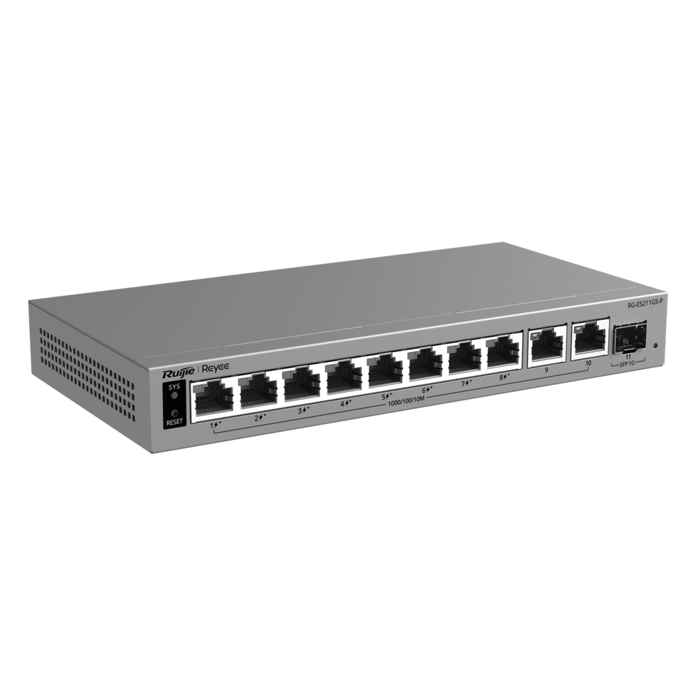 Switch PoE Gigabit Smart Cloud-Managed / 11 Puertos / 8 Puertos PoE+ 120 W / 1 Puerto SFP Uplink / Capa 2 / Diseño Sin Ventilador / Protección 6 kV / Gestión Cloud de por Vida / Metal - Imagen 2