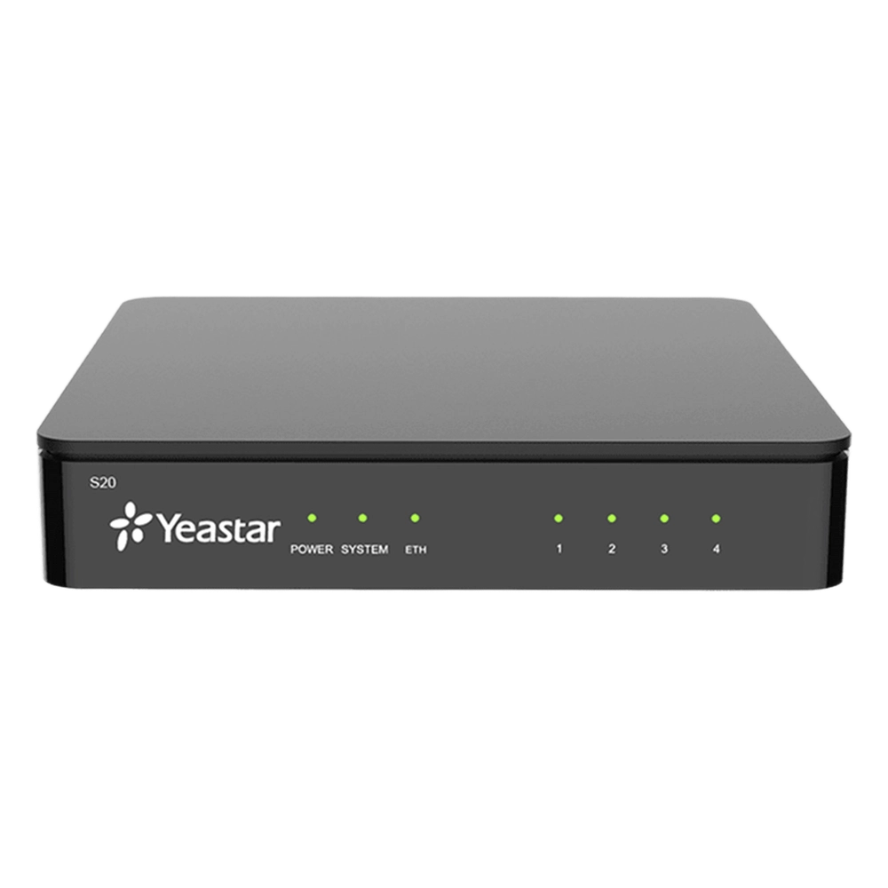 Conmutador IP SIP Yeastar para PYMES / 20 extensiones/ 10 llamadas simultaneas/ 2 puertos FXO (Tarjeta Incluida).