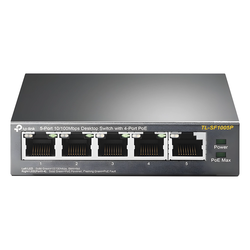 Switch PoE no Administrable de escritorio / 5 puertos 10/100 Mbps / 4 puertos PoE af/at / Presupuesto 67 W / Modo Extensor hasta 250 m / Calidad video prioritaria - Imagen 2