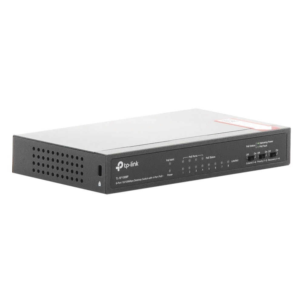 Switch PoE+ No Administrable / De Escritorio 8 puertos 10/100 Mbps / 4 puertos PoE af/at Inteligente / Presupuesto 66 W / Hasta 250 metros - Imagen 3
