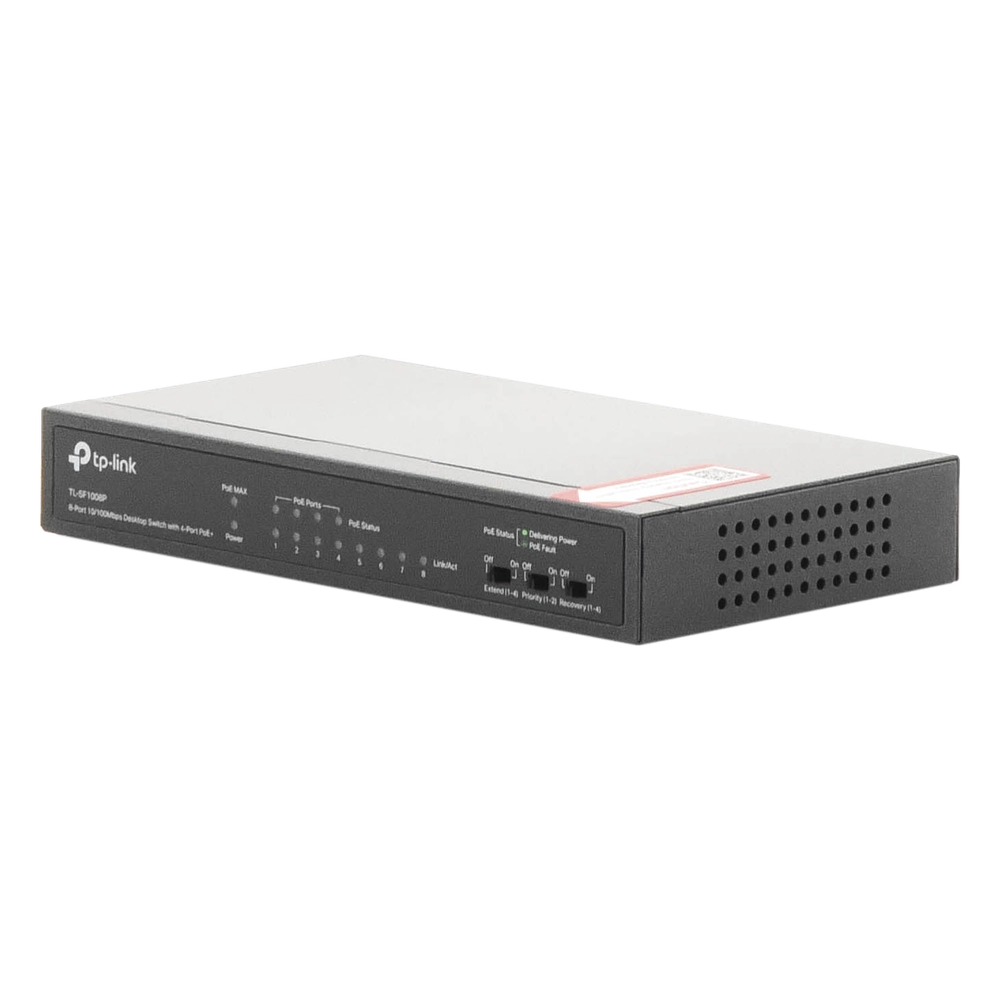 Switch PoE+ No Administrable / De Escritorio 8 puertos 10/100 Mbps / 4 puertos PoE af/at Inteligente / Presupuesto 66 W / Hasta 250 metros - Imagen 5