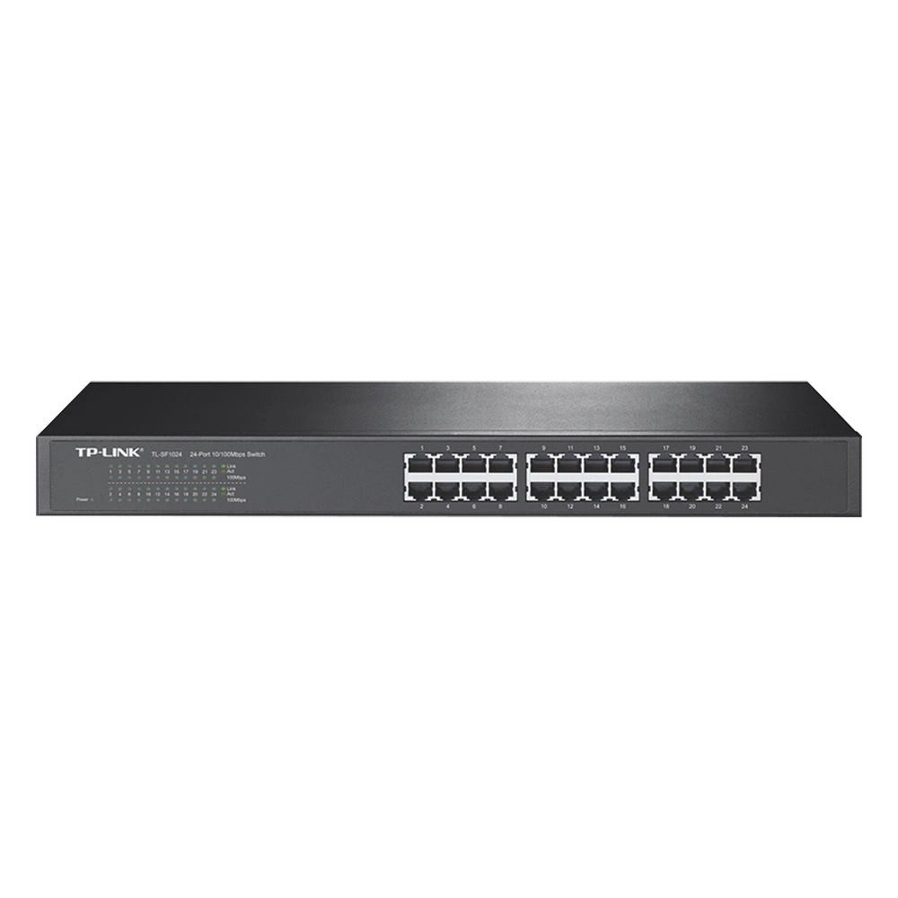 Switch no administrable de 24 puertos 10/100 Mbps para montaje en rack