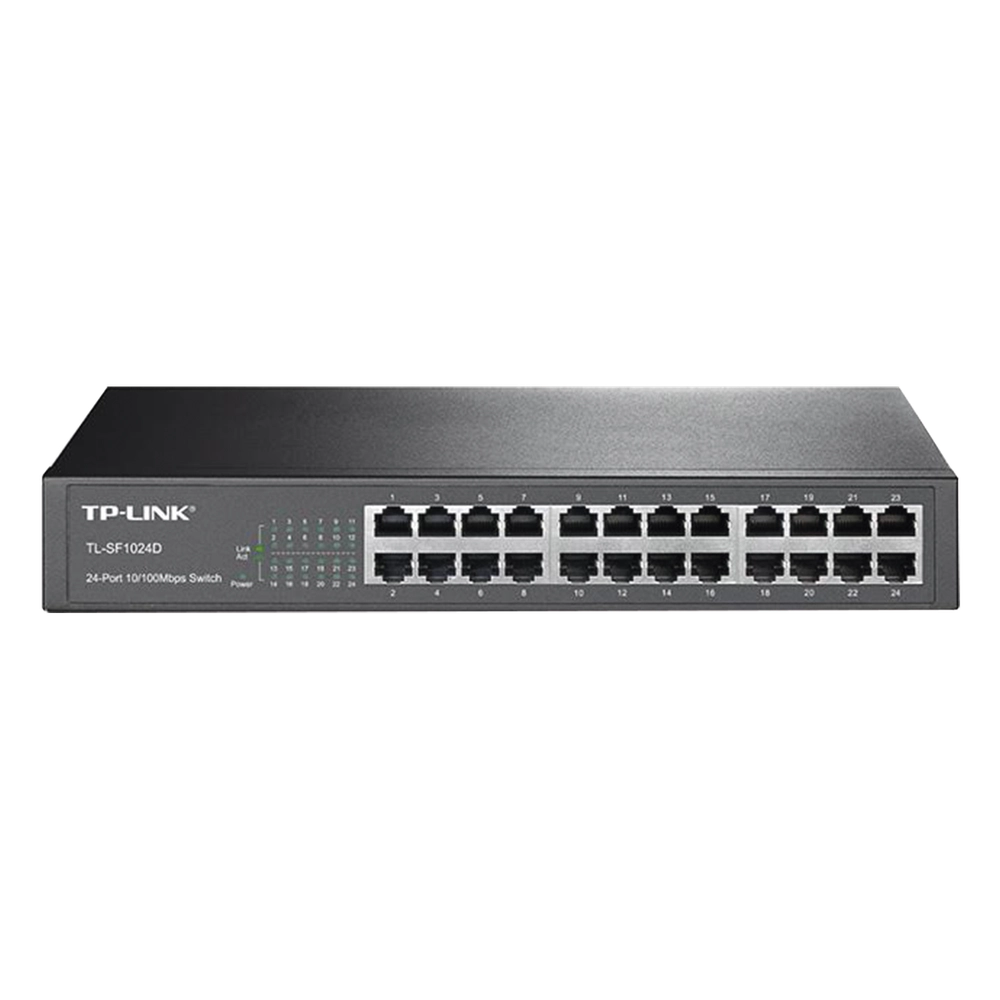 Switch no administrable de 24 puertos 10/100 Mbps para escritorio/rack