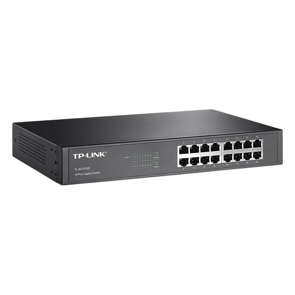 Switch Gigabit no administrable de 16 puertos 10/100/1000 Mbps para escritorio/rack