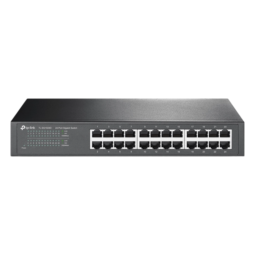 Switch Gigabit no administrable de 24 puertos 10/100/1000 Mbps para escritorio/rack