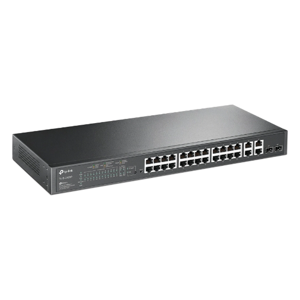 Switch PoE+ JetStream SDN Administrable 24 puertos 10/100 Mbps + 2 puertos 10/100/1000 Mbps (Uplink) + 2 puertos SFP (combo 2 RJ45 10/100/1000 Mbps), 250W, administración centralizada OMADA SDN - Imagen 2