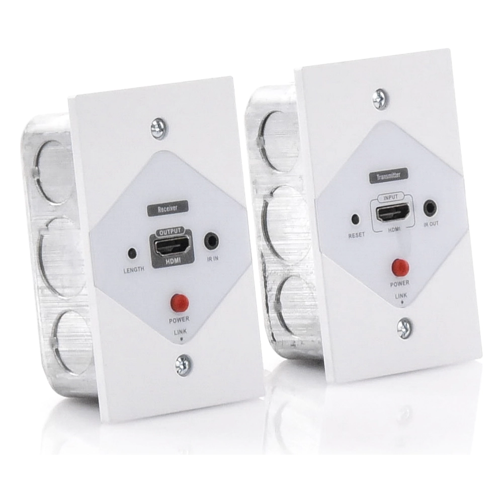 Kit Extensor HDMI en PLACAS DE PARED para distancias de 40 metros / Resolución 1080P @ 60 Hz / Cat 6/6A/ 7 / HDR/ Cero Latencia / Soporta Control Remoto / Placa de pared de 2.74 x 4.49” (tamaño estándar de EE.UU.). - Imagen 4