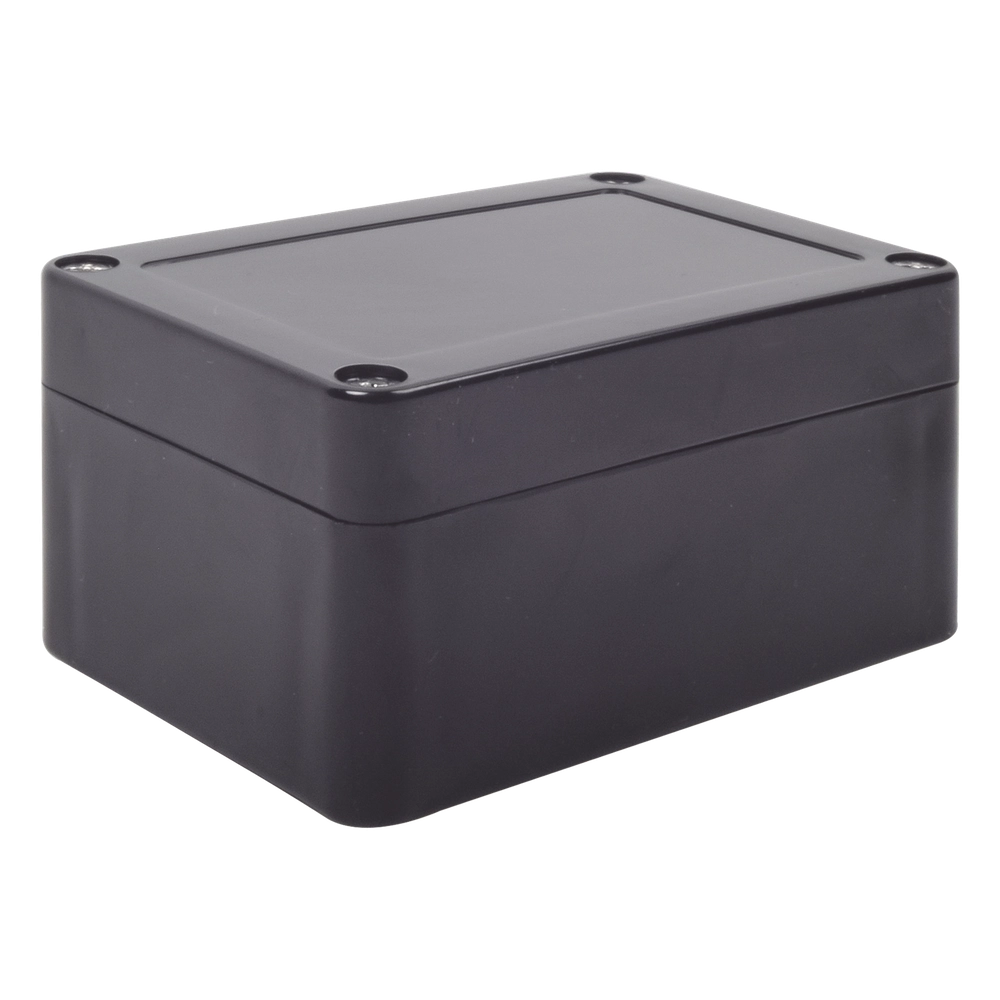 Gabinete Plástico Negro para Exterior (IP65) de 100 x 68 x 50 mm Cierre por Tornillos.