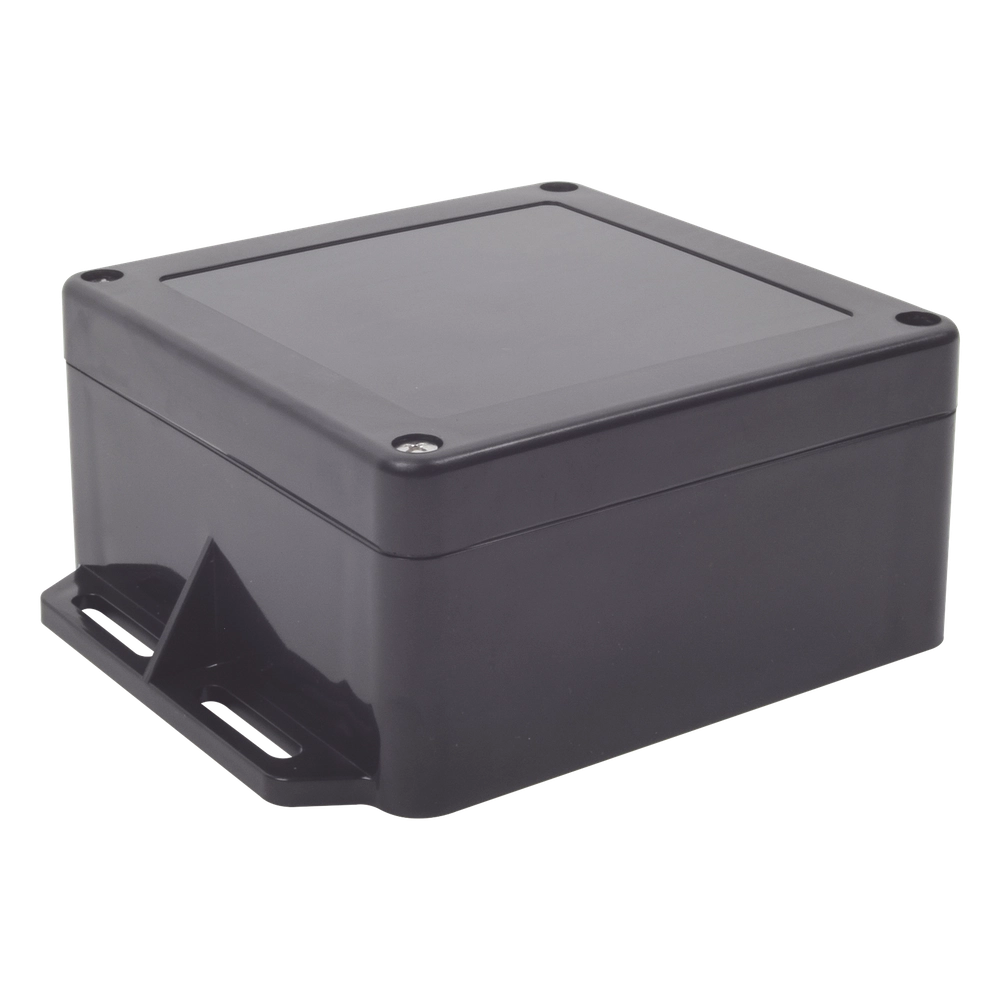 Gabinete Plástico Negro para Exterior (IP65) de 120 x 120 x 60 mm Cierre por Tornillos.