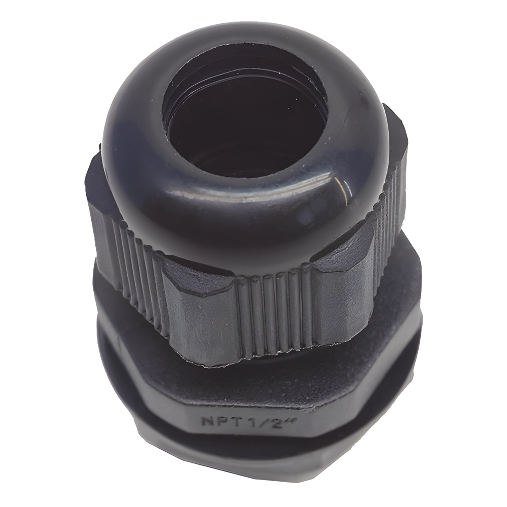Conector Plástico Negro Tipo Glándula para Rosca NPT 1/2" - Imagen 2